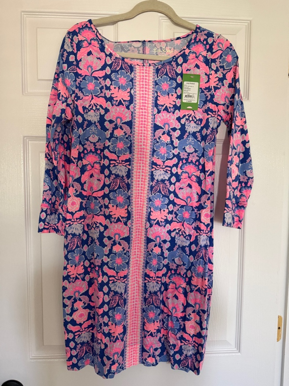 Lilly Pulitzer Marlowe Pink & Navy Floral Shift Dress NWT Medium